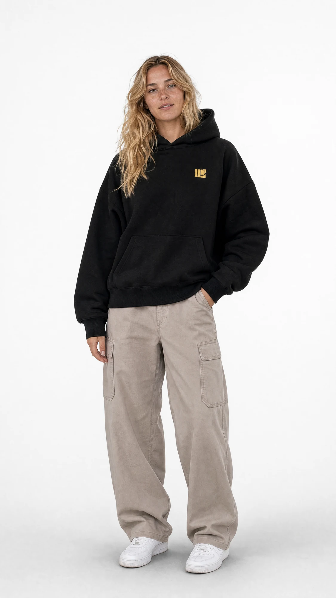 Justis Clothing Original Hoodie in zwart, voorkant